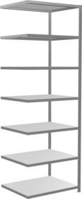 Schulte Anbauregal Steckregal MULTIplus330 verzinkt in Silver/Grey mit 7 verstellbaren Fachböden, B/T/H: 300 x 100 x 80 cm - Bild 1
