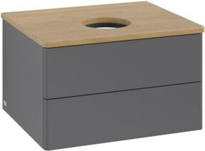 V&B Waschtischunterschrank Antao mit Beleuchtung, Eiche honig, Anthrazit lackiert, B/T/H: 60 x 36 x 50 cm - Bild 1