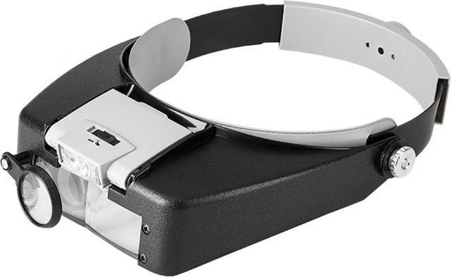 VODOOL Stirnbandlupe mit LED-Beleuchtung, Schwarz, Rot - Bild 1