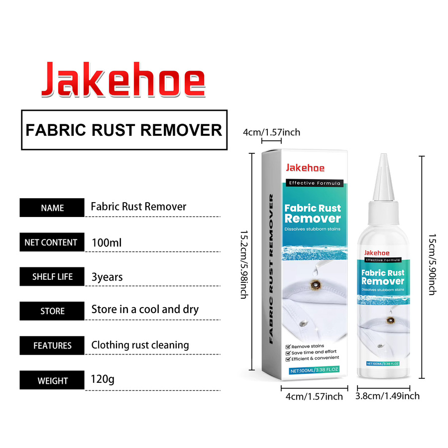 JAKEHOE Stoff-Rostentferner in Weiß zur effektiven Entfernung von Rost, Ölflecken und Kaffeeflecken sowie zur Vermeidung von Verfärbungen - Bild 5