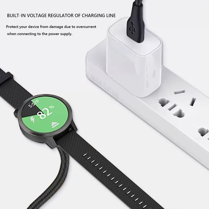 JCD USB A auf USB Typ-C Ladekabel und Datenkabel für Garmin Fenix, Vivoactive und Forerunner Uhren in Schwarz - Bild 3