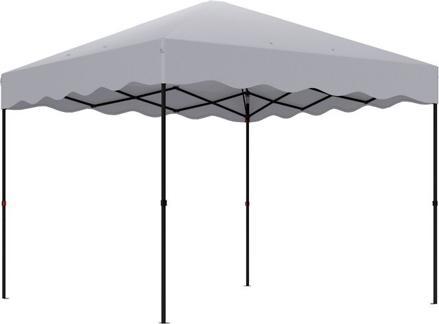 Outsunny Pop-up Faltpavillon Hellgrau mit UV-Schutz 50+ und Rolltasche B/H/L: 297 x 287 x 297 cm - Bild 1