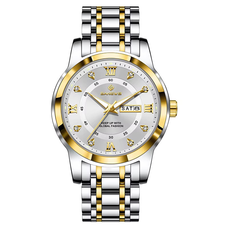 BANGWEI Armbanduhr, Chronograph, Edelstahl, Diamant, Damen - Bild 6