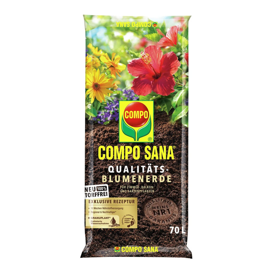 Compo Sana Torffreie Qualitäts-Blumenerde mit Bimsstein für Zimmerpflanzen, Balkonpflanzen und Gartenpflanzen - Bild 2