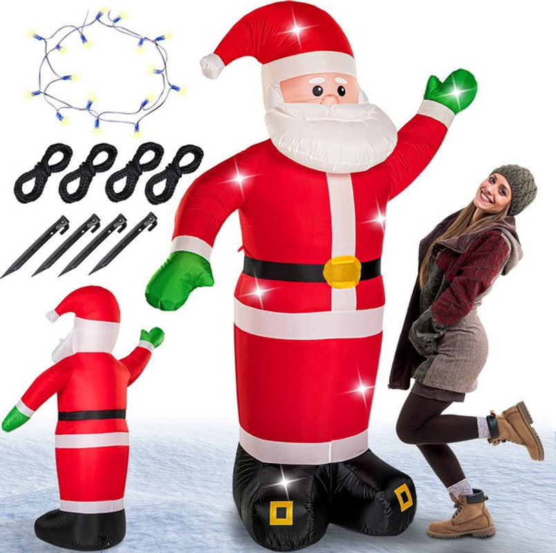 Monzana Aufblasbarer Weihnachtsmann XXL in Mehrfarbig, Höhe: 180 cm - Bild 2