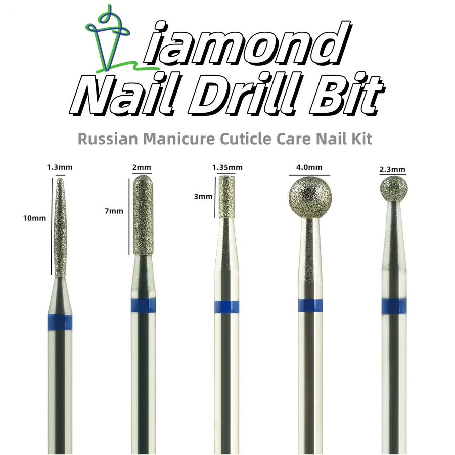 Ysen Diamant Nagel Bohrer Set, 5 Stück, für elektrische Maniküre-Geräte - Bild 2