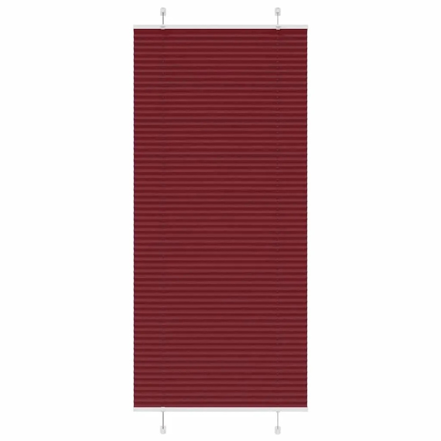 vidaXL Plissee Bordeauxrot, semi-transparent, Polyester, B: 85 cm, H: 200 cm - Bild 2