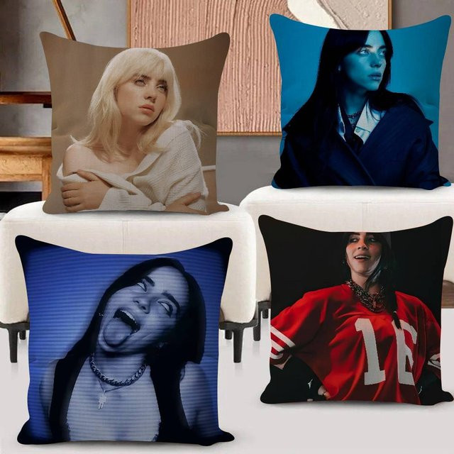 Personalisierter Kissenbezug Billie Eilish Design von kayoom für dein Sofa und Wohnzimmer, quadratisch, 30 x 30 cm - Bild 1
