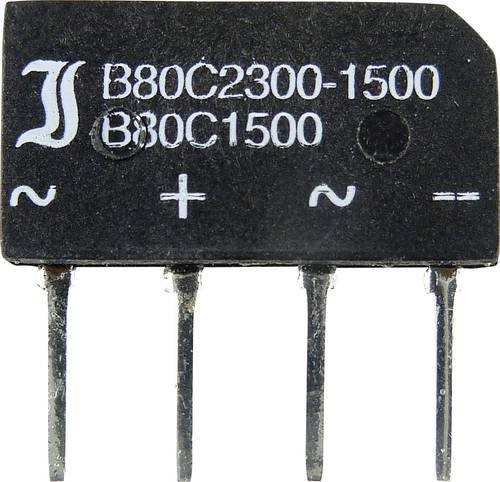 TRU Components TC-B80C1500B Brückengleichrichter SIL-4 Einphasig 160V 2.3A Schwarz - Bild 1