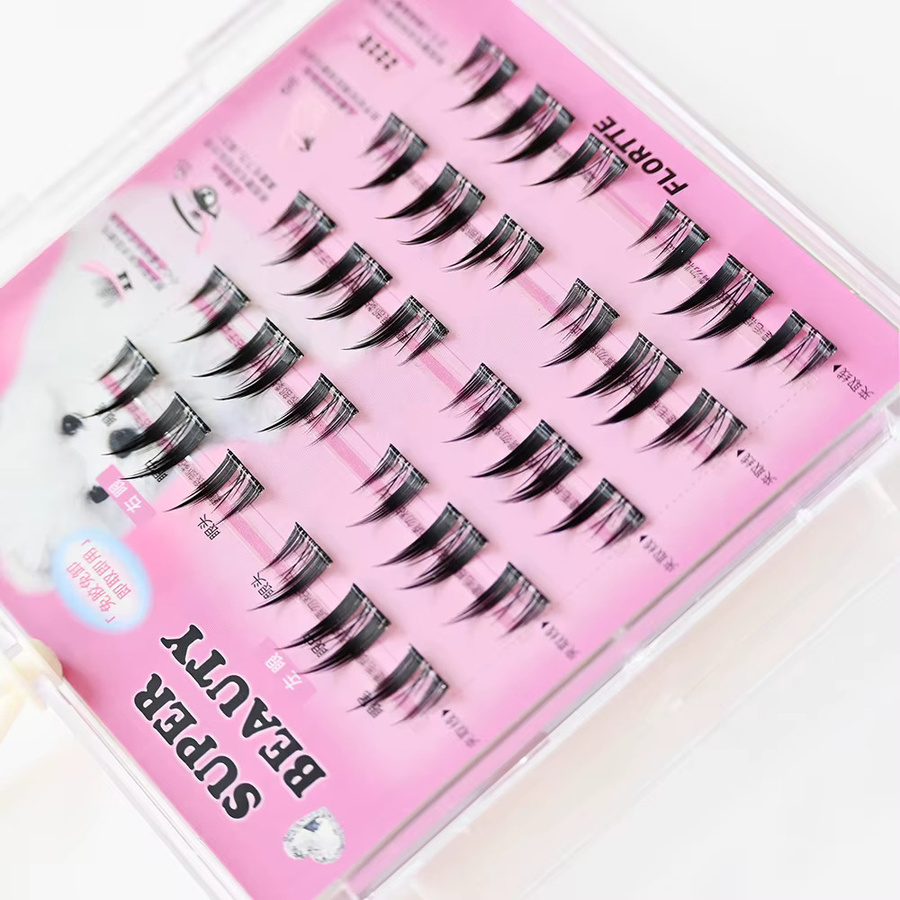 BLINKWAVE Manga Spiky Cat Elf Cluster Wimpern, Black, 36 Stück, Unisex - Bild 2