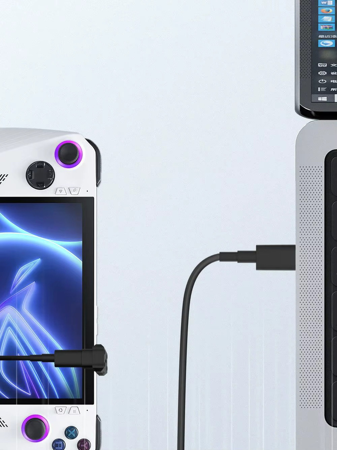 Geris Power 180 Grad U-förmiger USB-C-Adapter in Schwarz für Asus Rog Ally und Nintendo Switch mit 20 Gbit/s Datenübertragung und PD140W Schnellladefunktion - Bild 5
