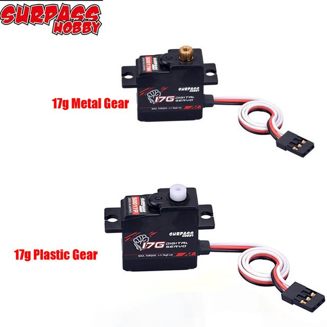 Surpass S0017M S0017P Metall-Servo Kunststoff-Getriebe-Servo für RC-Flugzeug, Roboter, LKW, Auto, Boot, Kanalflugzeug - Bild 1