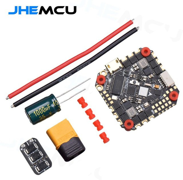 JHEMCU GHF405AIO-BMI F405 Flight Controller mit integriertem 40A BLHELI_S 2-6S 4 in 1 ESC und 5V 10V BEC in Schwarz - Bild 1