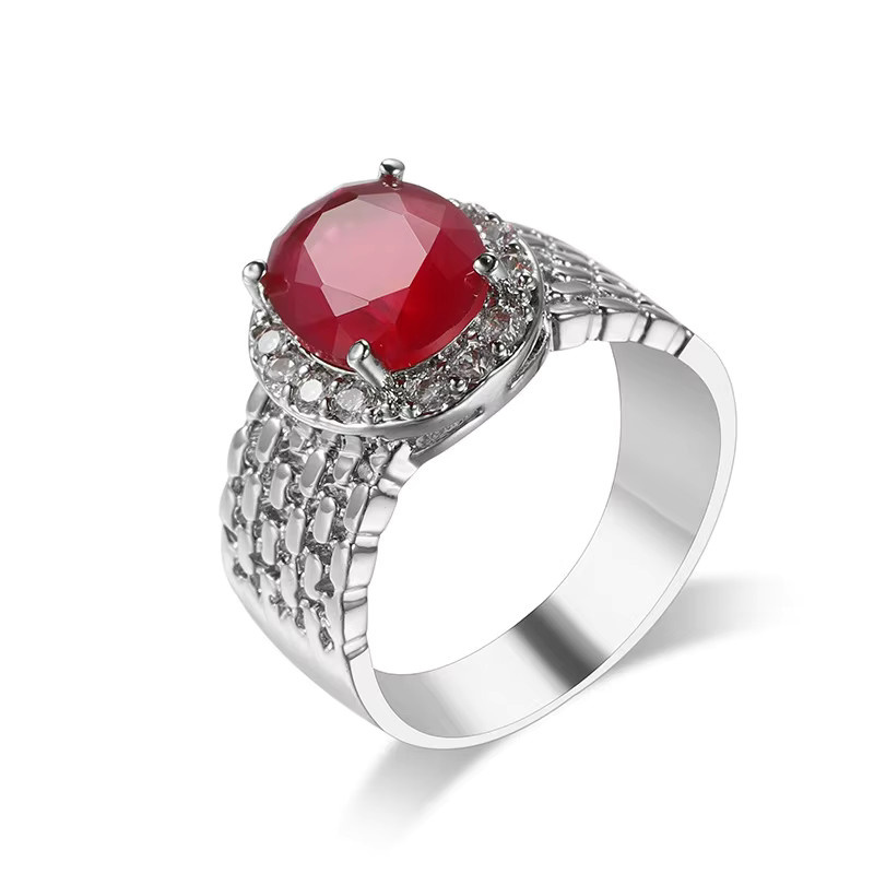 ZSHANSGL Ring, 925 Silber, Rubin, Zirkonia, Damen - Bild 2