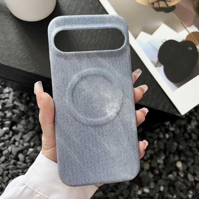 Magnetische Handyhülle in Denim Jeans Blau für Google Pixel 7a, stoßfest und rahmenlos mit MagSafe Kompatibilität - Bild 1