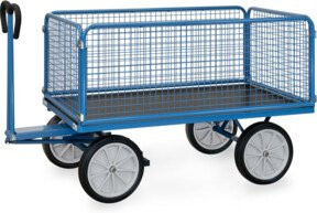 Fetra Handpritschenwagen 6435V in Blau mit Vollgummi-Reifen und 1000kg Tragkraft - Bild 1