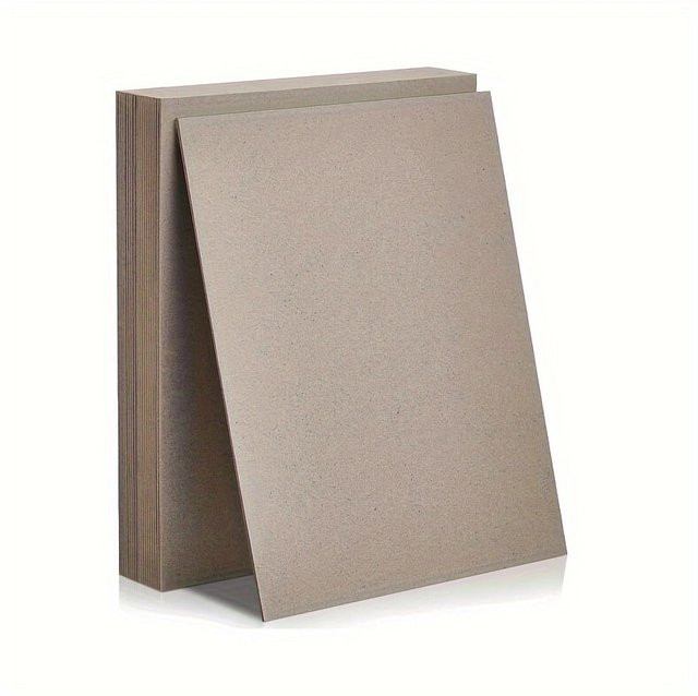 OBESTDA Buchbinde-Karton Set aus Spanplatte und Kraftpapier, 5 Stück, A5, Weiß und Grau, 1 mm Stärke - Bild 1