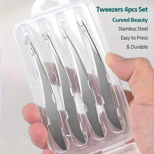 Ouriner Pinzetten-Set aus Edelstahl, 4-teilig, Unisex - Bild 1