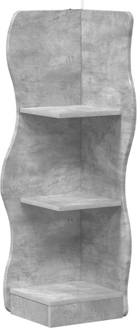 vidaXL Eckregal in Betongrau mit modernem Wellenmuster aus Holzwerkstoff, B/T/H: 34 x 33 x 102 cm - Bild 1