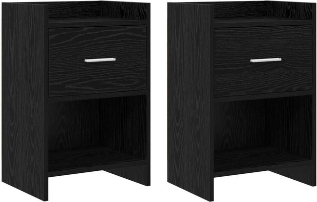 vidaXL Nachttische 2er-Set in Schwarzer Eiche, modernes Design für dein Schlafzimmer, B/T/H: 40 x 30 x 60 cm - Bild 1
