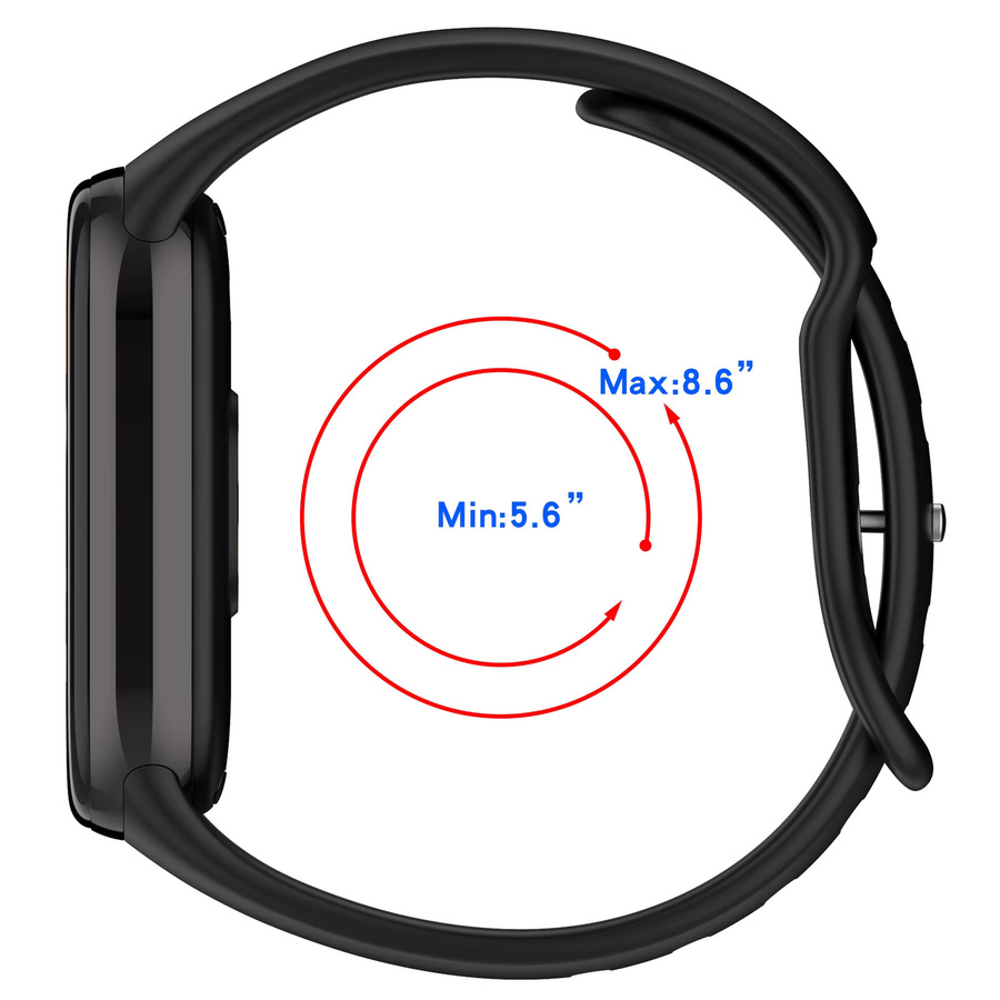 Xiaomi Uhrenarmband Silikon, Schwarz, Mi Band 9, Mi Band 8, Unisex - Bild 4