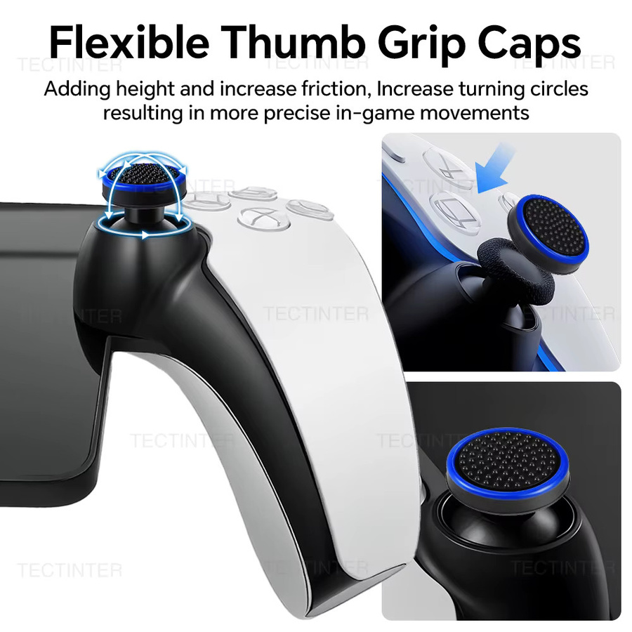 TECTINTER Silikon-Daumenkappen im 8er-Set für PS5 Portal und Nintendo Switch Oled sowie Lite Controller Analogstick-Abdeckungen - Bild 4