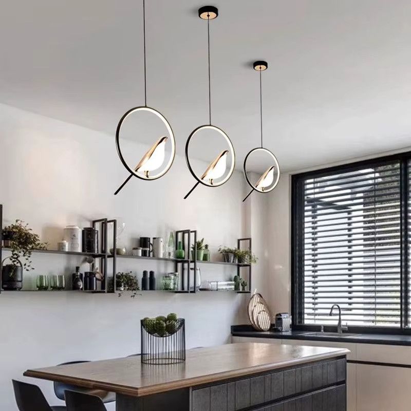 LEITELL LED Pendelleuchte Elster Vogel in Gold und Silber für Küche, Esszimmer oder Schlafzimmer - Bild 3