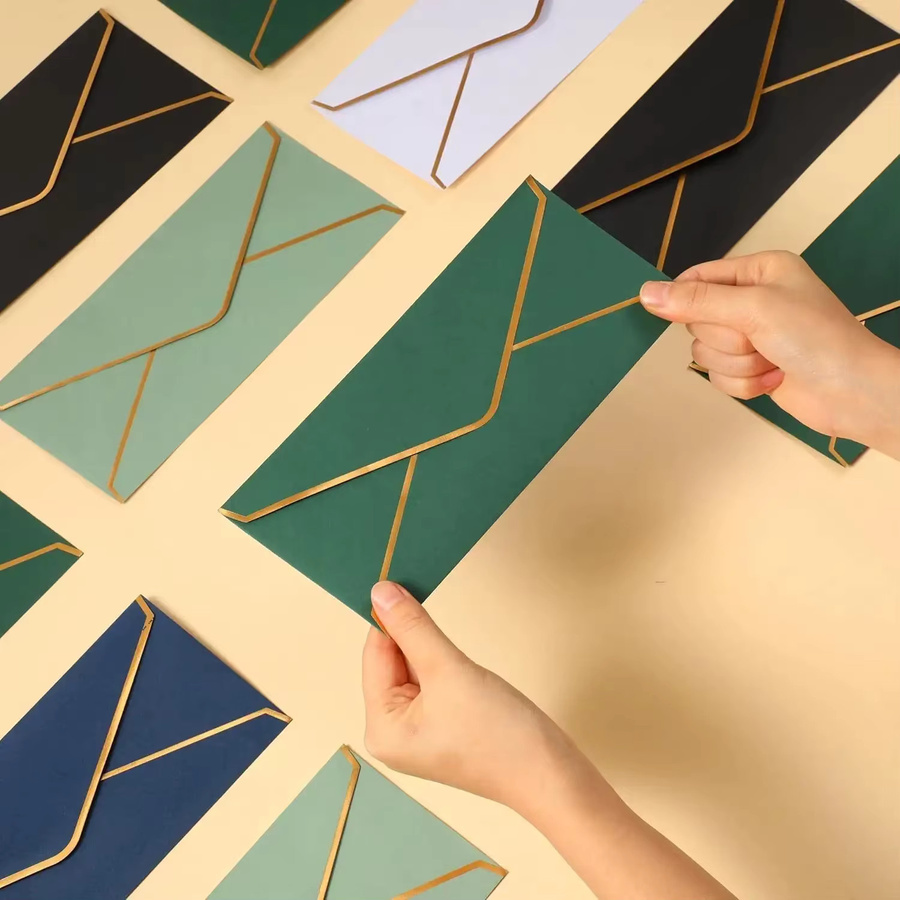 10 Stück luxuriöse, mit Folie versiegelte Umschläge in Mehrfarben für Hochzeitseinladungen, Dankeskarten und Firmenveranstaltungen - Bild 2