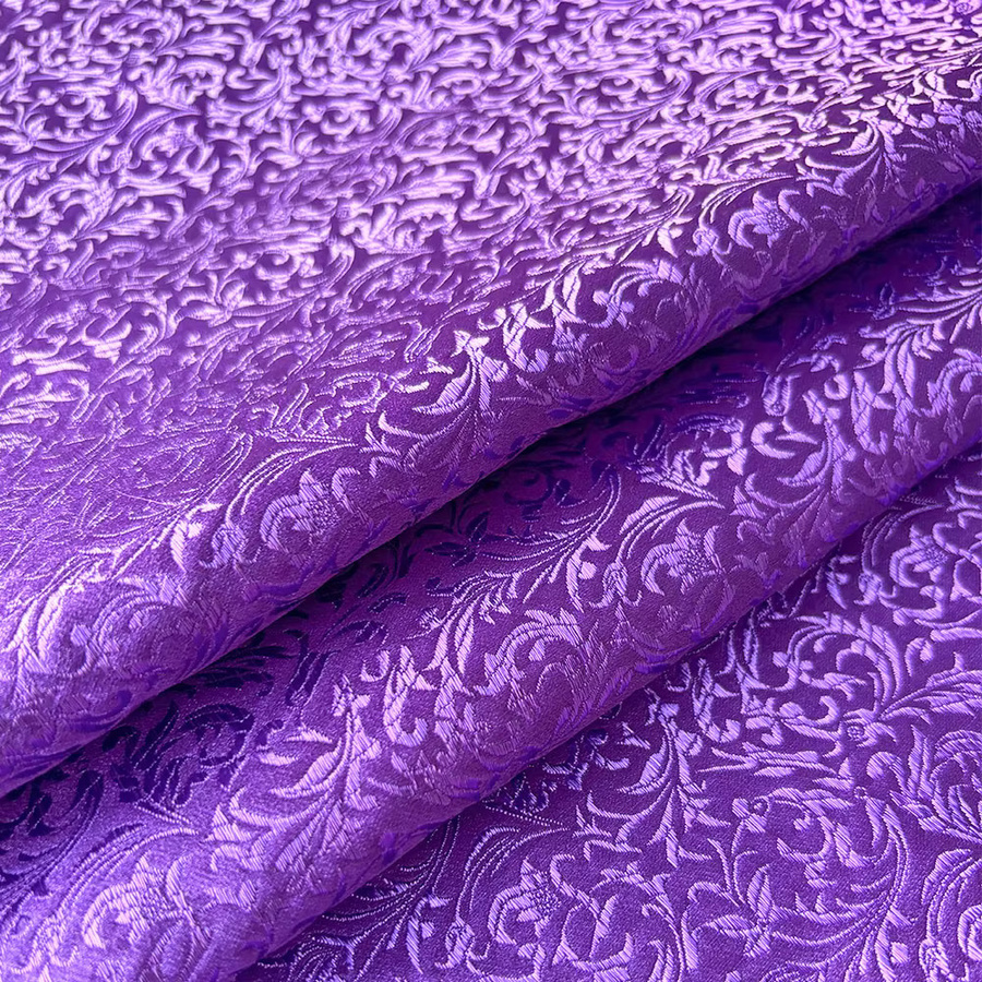 Findohope Jacquard Stoff mit Weizen-Blumenmuster aus Seide und Satin in Beige und Grün, B: 75 cm, H: 50 cm - Bild 4