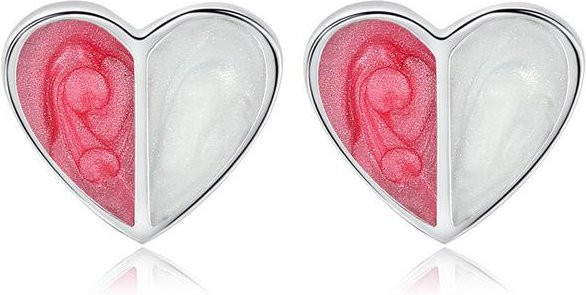 Ohrstecker 925 Sterling Silber, Herzförmig, Kristall, Damen, weiß - Bild 1