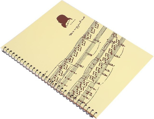 Koogeelife Notizbuch Musikmanuskript mit 50 Seiten Notenlinien, Softcover, Schwarz-Gelb - Bild 1