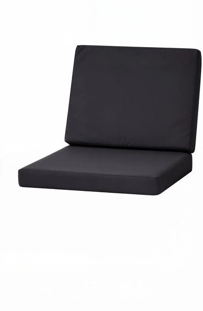 Setgarden Flat 4er Set Sitzkissen für Polyrattan Sessel in Schwarz mit abnehmbarem Bezug, Sitzkissen B: 50 cm, T: 52 cm, H: 7 cm und Rückenlehne B: 50 cm, H: 56 cm - Bild 1
