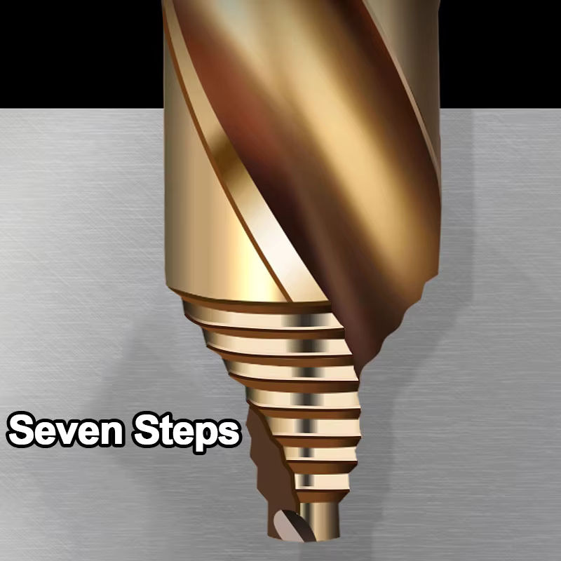 Conboom Kobalt-Stufen-Spiralbohrer aus M35-Schnellarbeitsstahl mit geradem Schaft in Gold für Metall und Edelstahl, Durchmesser: 3–13 mm - Bild 6