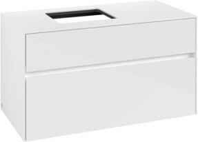 V&B Waschtischunterschrank Collaro in Weiß glänzend B/T/H: 100 x 54,8 x 50 cm - Bild 1