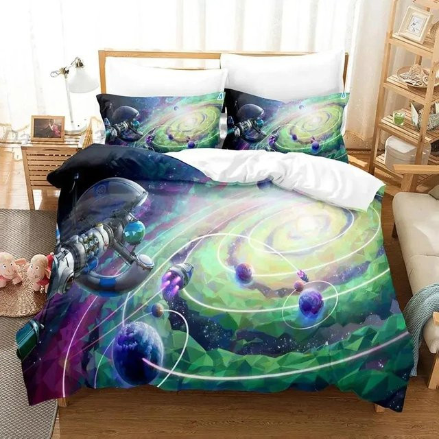 Astroneer Bettwäsche Set mit 3D-Print Design, Mikrofaser-Polyester, Mehrfarbig, B/H: 70 x 133 cm - Bild 1