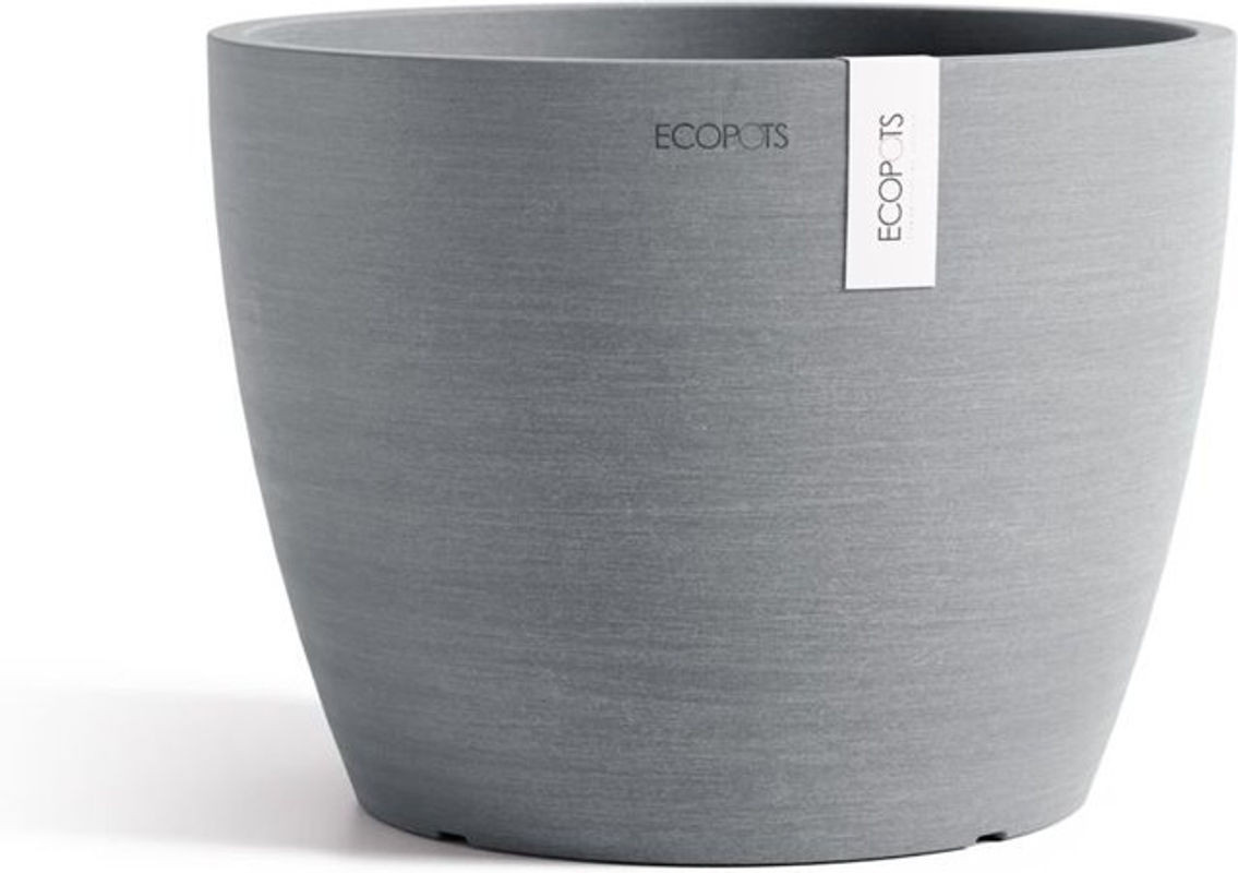 Ecopots Stockholm 24 Blumentopf aus Kunststoff in Grau, B: 23,3 cm, H: 17,7 cm, für Innen- und Außenbereich - Bild 1