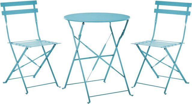 Beliani Bistro Set FIORI in Seeblau aus Metall - Bild 1