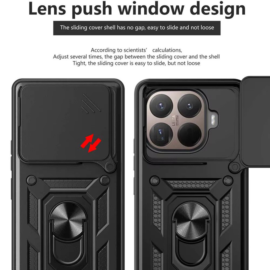 Slide Kamera Objektiv Schutz Rüstung für Xiaomi Mi 15T Pro und 15T 5G in Schwarz und Gold - Bild 4