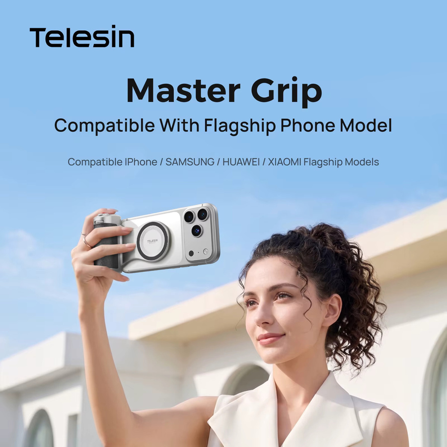 TELESIN Master Magnetischer Smartphone-Kamera-Handgriff mit Fernbedienung in Schwarz für iPhone, HUAWEI und SAMSUNG - Bild 2