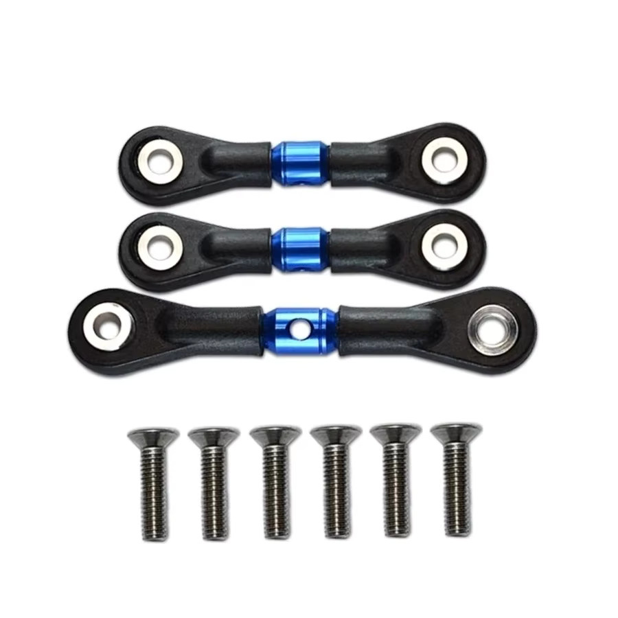 Tamiya Lenkung Link Stange Servo Stange, 3-teiliges Set, Blau, Metall - Bild 2