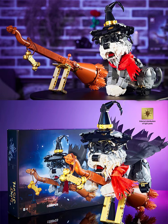 FINGERROCK Magischer Schnauzer-Hund mit Zauberbesen, Bausteine, 1298 Teile, ab 8 Jahren - Bild 5