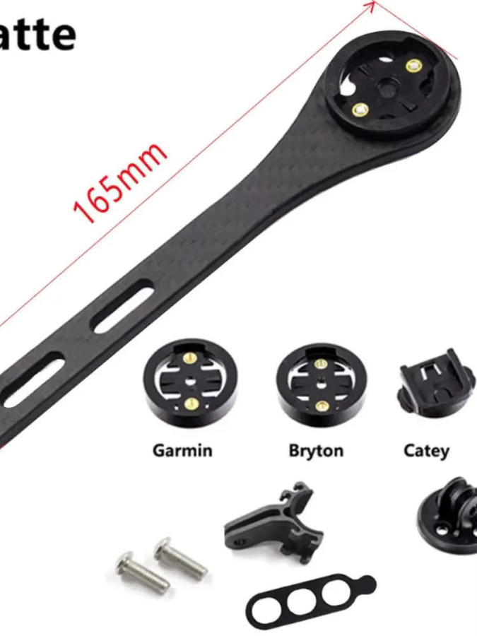 ECIOSL Carbon Fahrrad Computer Halterung für Garmin, Cateye, Bryton und GoPro in Schwarz - Bild 4