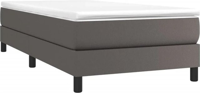 vidaXL Boxspringbettgestell aus Kunstleder in Grau, B/T/H: 80 x 200 x 25 cm - Bild 1