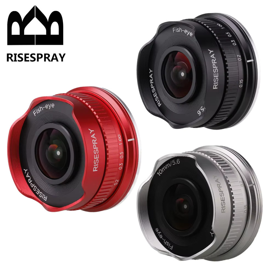 RISESPRAY 10mm F5.6 Fisheye APS-C Objektiv mit manuellem Fokus für Canon EOSM Sony E Canon EF-M Fuji FX Olympus M4/3 Panasonic M4/3 in Rot - Bild 5