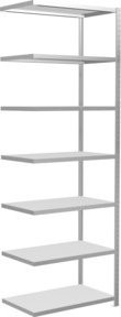 Schulte Anbauregal Steckregal MULTIplus250 mit 7 verstellbaren Fachböden und Kreuzstrebe, Farbe: Lichtgrau, B/T/H: 300 x 100 x 60 cm - Bild 1