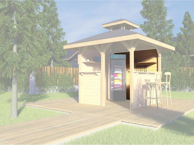 Weka Wandelement geschlossen für Gartenlaube Paradies 1 in Beige - Bild 1