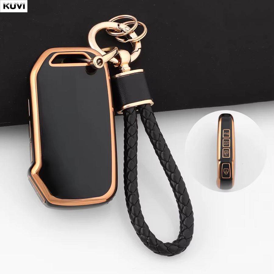 4 BTN TPU Auto-Smartkey-Schutzhülle für KIA Sportage R GT Stinger Sorento Ceed Cerato Forte Niro Soul Telluride in Schwarz - Bild 1