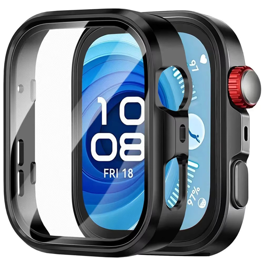 HUBANDE Uhrenzubehör Hülle und Displayschutzfolie für Huawei Watch Fit 3/4/4 Pro, Edelstahl, Schwarz, Unisex - Bild 7