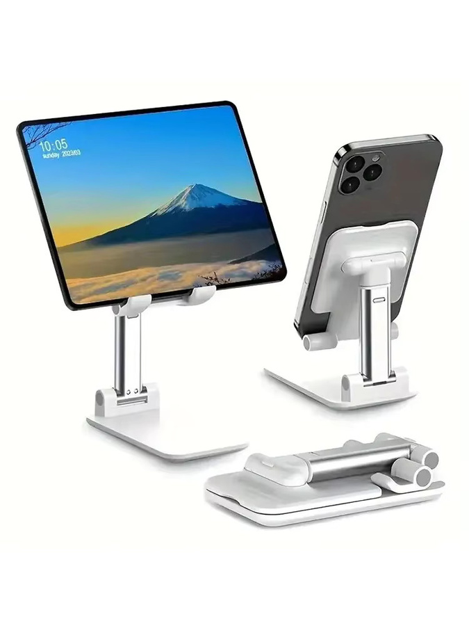 Faltbarer VIKEFON Telefonhalter für den Schreibtisch als Handyhalterung und Tablet-Ständer für iPhone, Samsung, Xiaomi und iPad in Grün oder Weiß - Bild 4