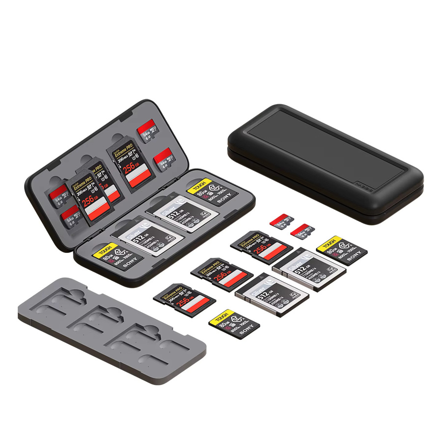 Hagibis Speicherkarten-Etui in Schwarz, stoßfest und wasserbeständig für SD, Micro SD, SDXC, SDHC sowie CF/CFA/CFB Karten - Bild 3